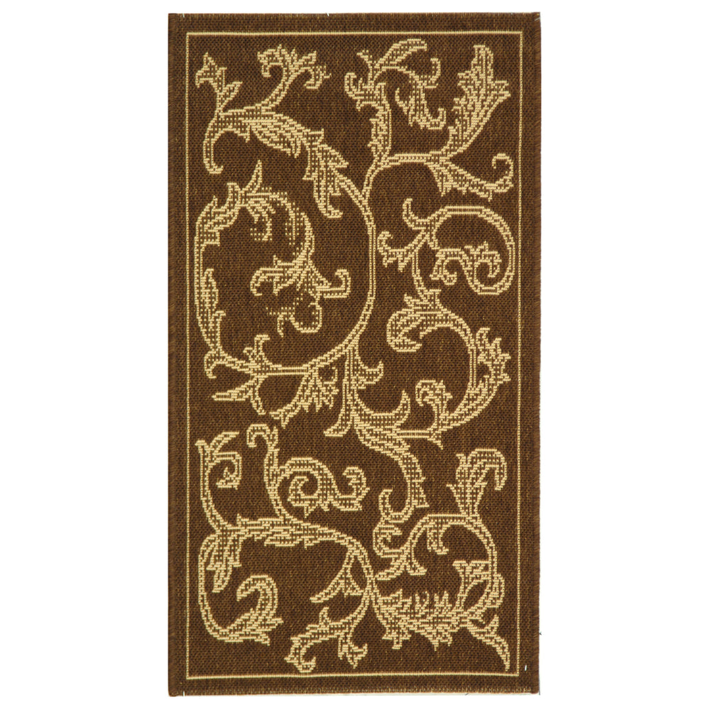 SAFAVIEH Outdoor CY2653-3009 Courtyard Brown / Natural Rug Image 2