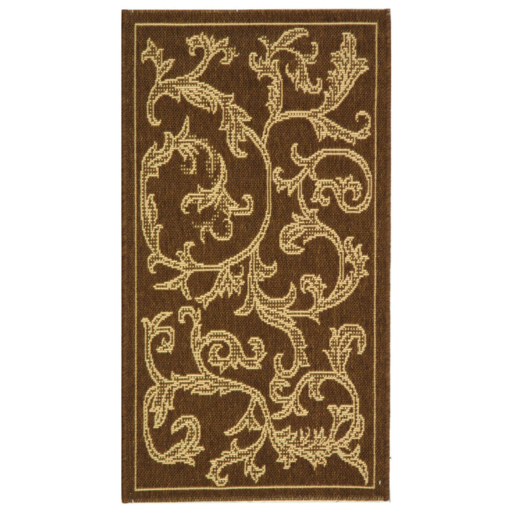 SAFAVIEH Outdoor CY2653-3009 Courtyard Brown / Natural Rug Image 2