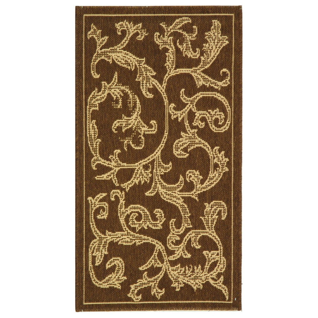 SAFAVIEH Outdoor CY2653-3009 Courtyard Brown / Natural Rug Image 1