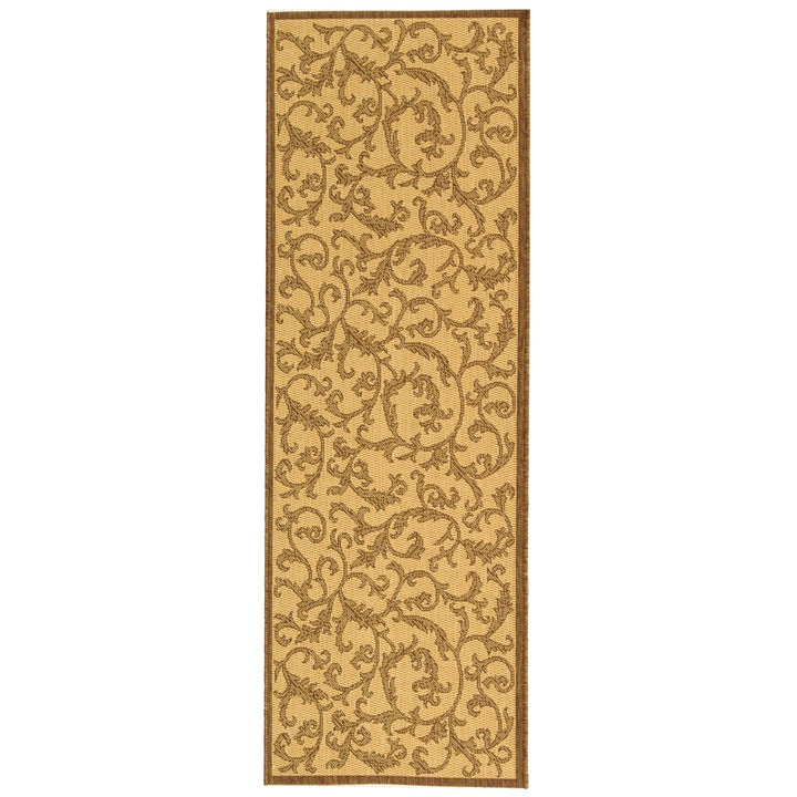 SAFAVIEH Outdoor CY2653-3001 Courtyard Natural / Brown Rug Image 1