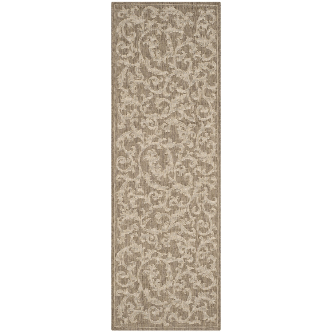 SAFAVIEH Outdoor CY2653-3009 Courtyard Brown / Natural Rug Image 3