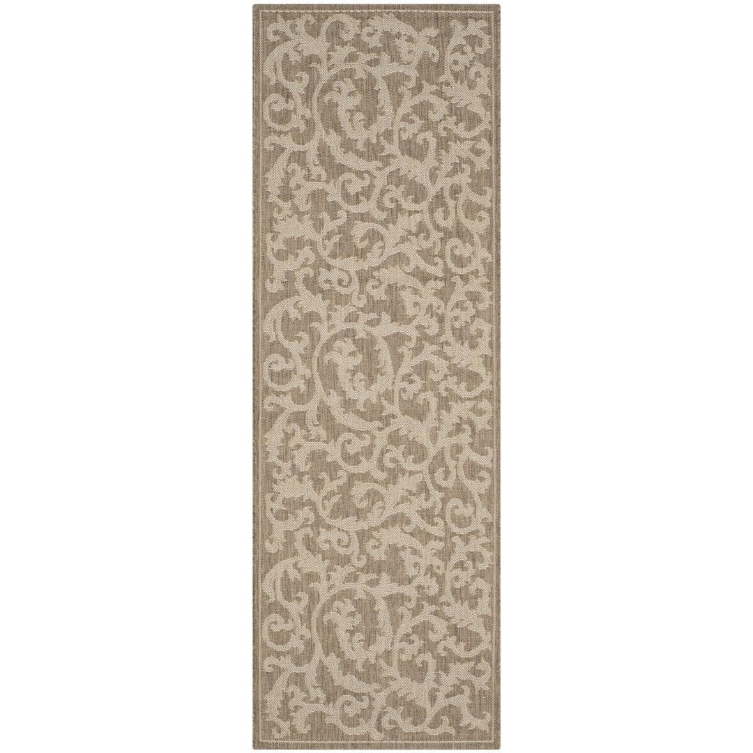 SAFAVIEH Outdoor CY2653-3009 Courtyard Brown / Natural Rug Image 1