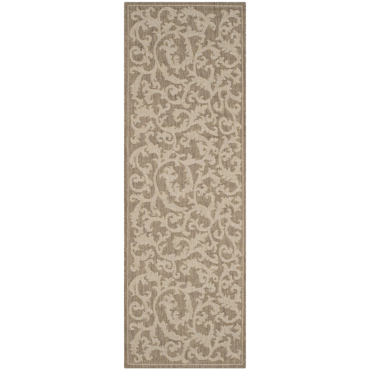 SAFAVIEH Outdoor CY2653-3009 Courtyard Brown / Natural Rug Image 1