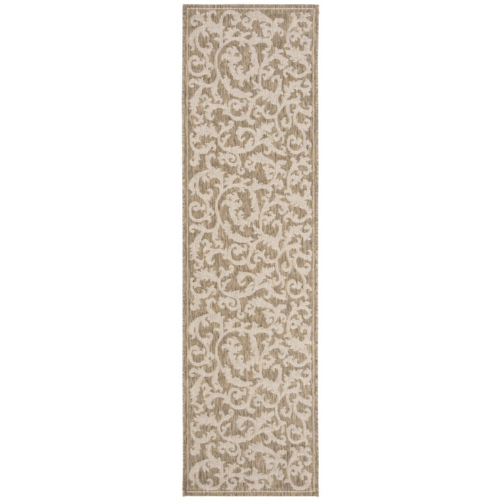 SAFAVIEH Outdoor CY2653-3009 Courtyard Brown / Natural Rug Image 4