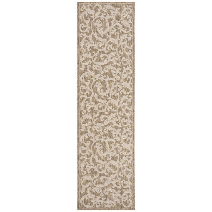 SAFAVIEH Outdoor CY2653-3009 Courtyard Brown / Natural Rug Image 1