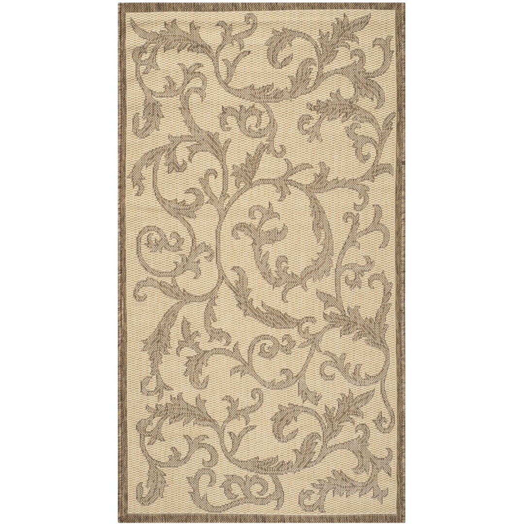 SAFAVIEH Outdoor CY2653-3001 Courtyard Natural / Brown Rug Image 1