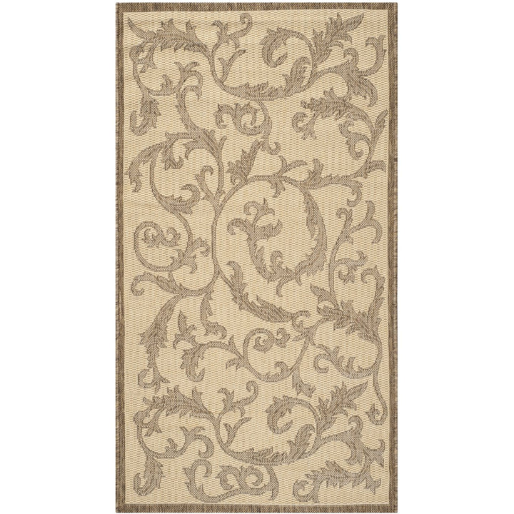 SAFAVIEH Outdoor CY2653-3001 Courtyard Natural / Brown Rug Image 1