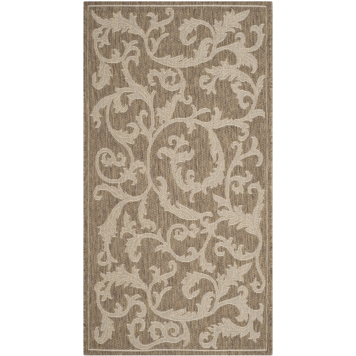 SAFAVIEH Outdoor CY2653-3009 Courtyard Brown / Natural Rug Image 5
