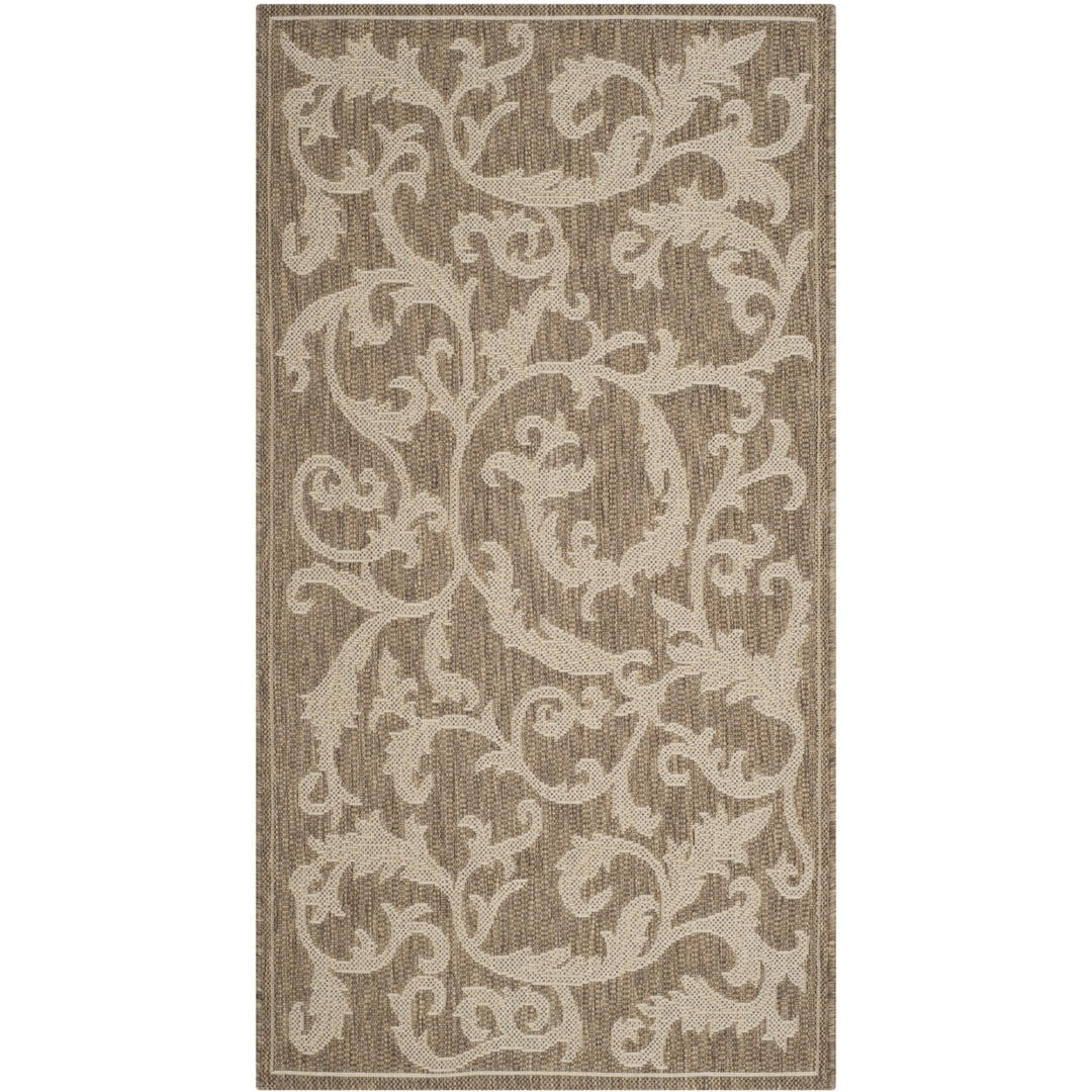 SAFAVIEH Outdoor CY2653-3009 Courtyard Brown / Natural Rug Image 1