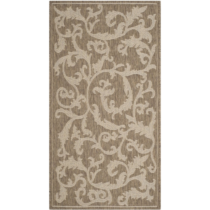 SAFAVIEH Outdoor CY2653-3009 Courtyard Brown / Natural Rug Image 1