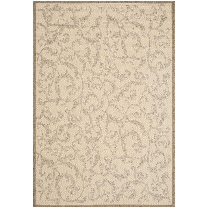 SAFAVIEH Outdoor CY2653-3001 Courtyard Natural / Brown Rug Image 1