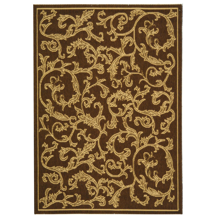 SAFAVIEH Outdoor CY2653-3009 Courtyard Brown / Natural Rug Image 1