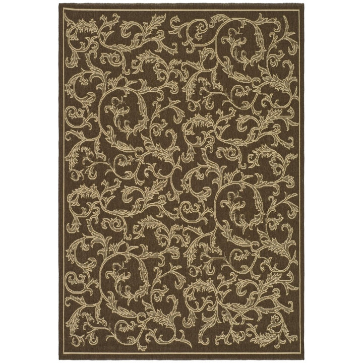 SAFAVIEH Outdoor CY2653-3009 Courtyard Brown / Natural Rug Image 1