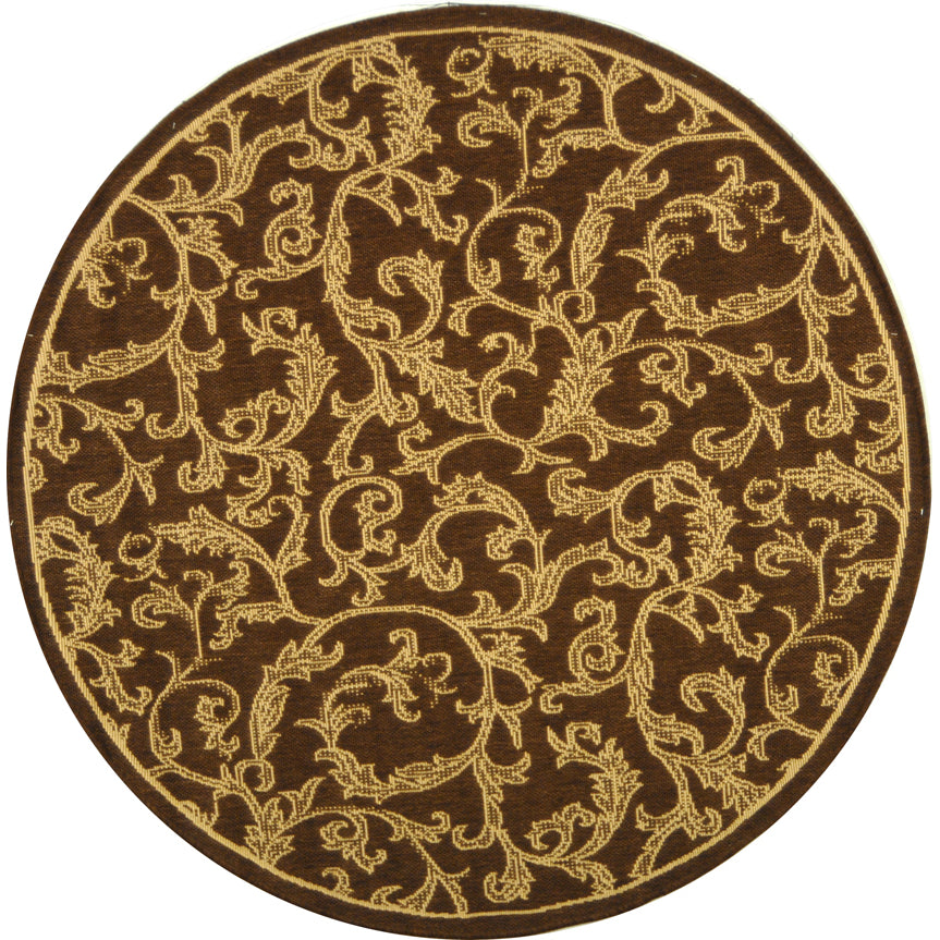 SAFAVIEH Outdoor CY2653-3009 Courtyard Brown / Natural Rug Image 8