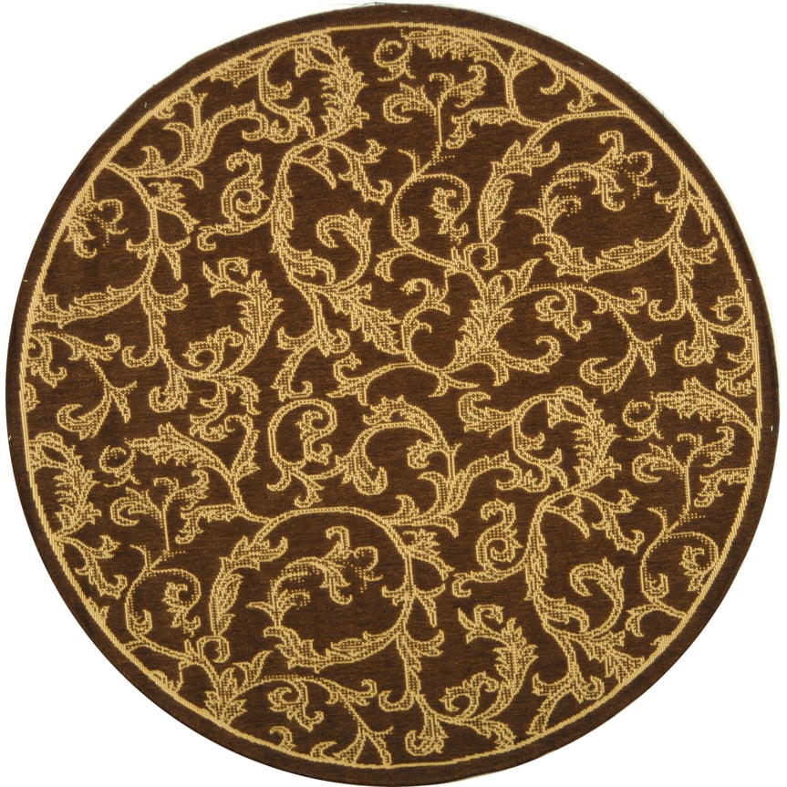 SAFAVIEH Outdoor CY2653-3009 Courtyard Brown / Natural Rug Image 1