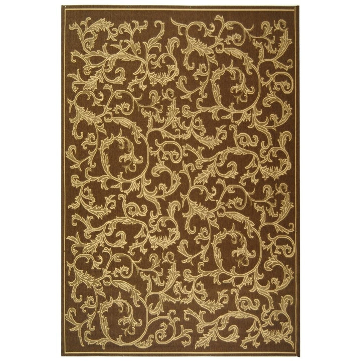 SAFAVIEH Outdoor CY2653-3009 Courtyard Brown / Natural Rug Image 9