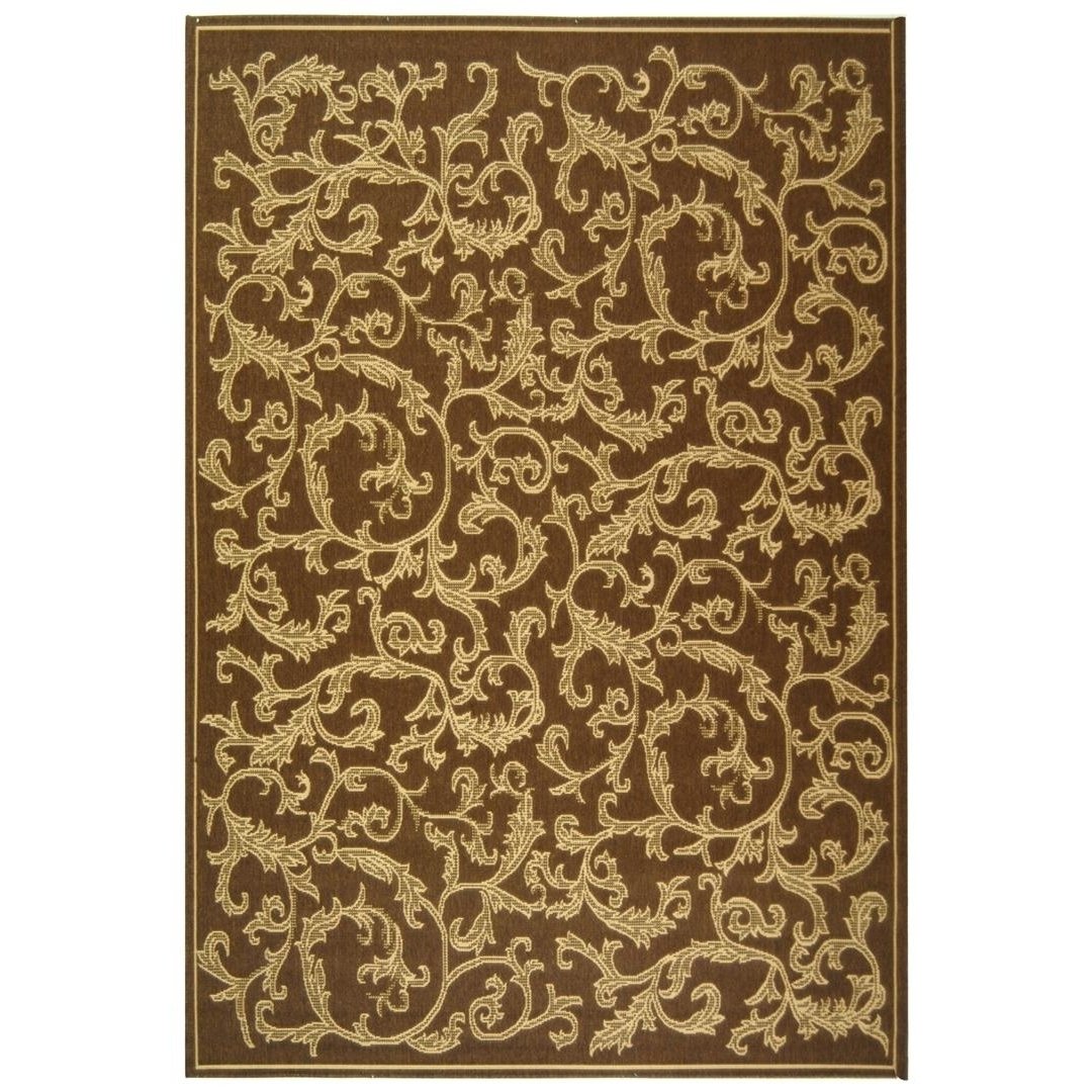 SAFAVIEH Outdoor CY2653-3009 Courtyard Brown / Natural Rug Image 1