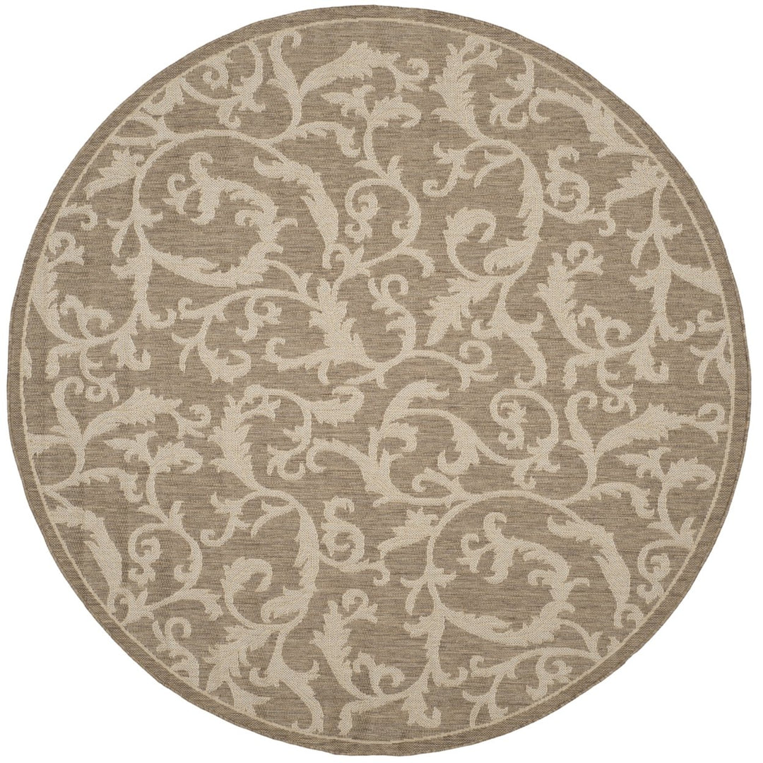 SAFAVIEH Outdoor CY2653-3009 Courtyard Brown / Natural Rug Image 1