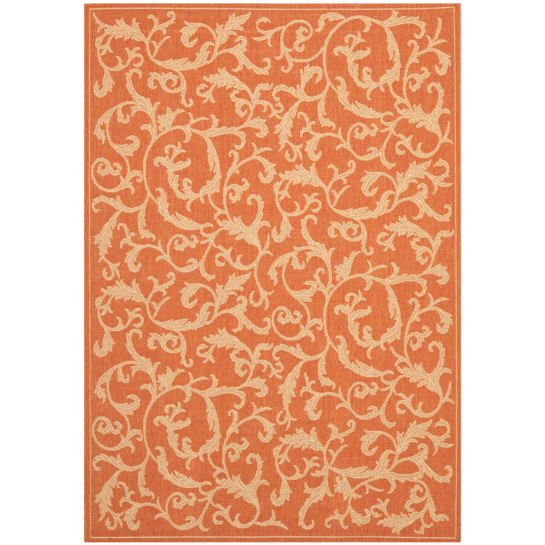 SAFAVIEH Outdoor CY2653-3202 Courtyard Terracotta / Natural Rug Image 6