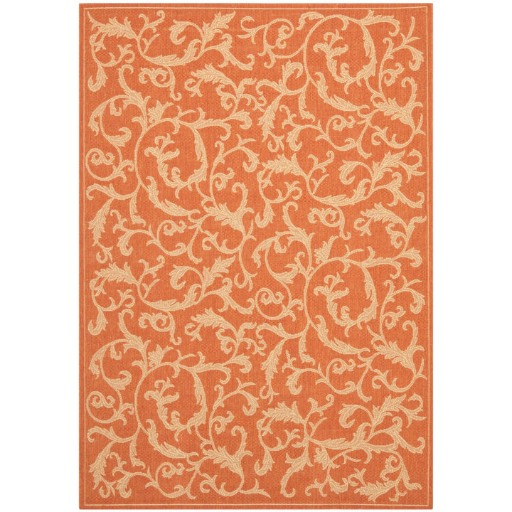SAFAVIEH Outdoor CY2653-3202 Courtyard Terracotta / Natural Rug Image 6