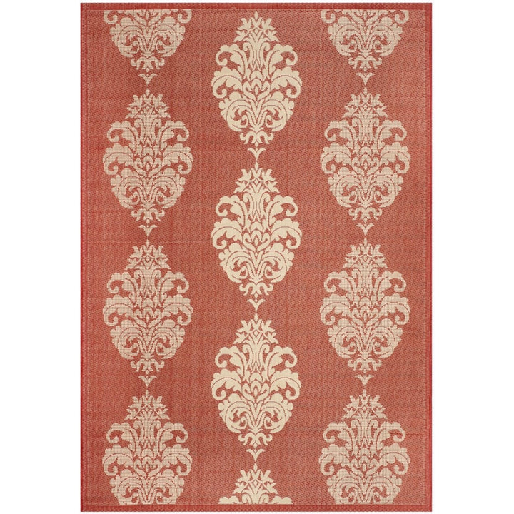 SAFAVIEH Outdoor CY2720-3707 Courtyard Red / Natural Rug Image 10