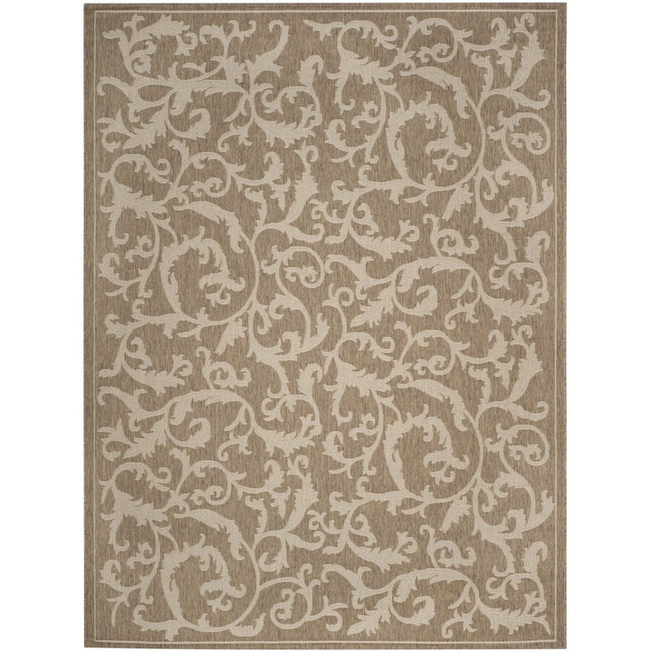 SAFAVIEH Outdoor CY2653-3009 Courtyard Brown / Natural Rug Image 1