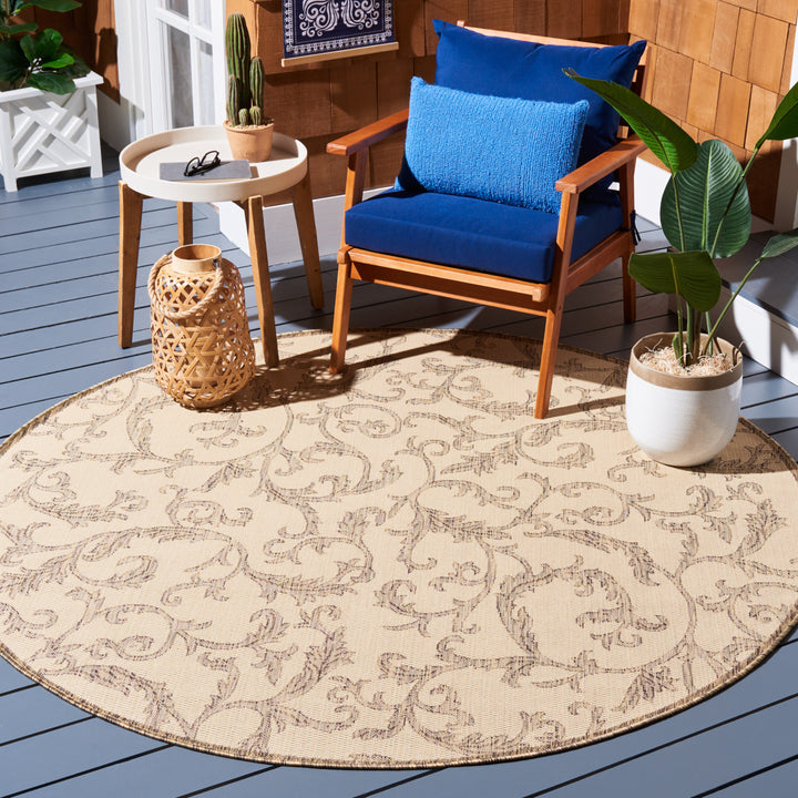 SAFAVIEH Outdoor CY2653-3001 Courtyard Natural / Brown Rug Image 11