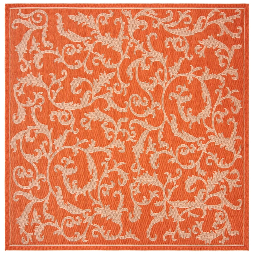 SAFAVIEH Outdoor CY2653-3202 Courtyard Terracotta / Natural Rug Image 9