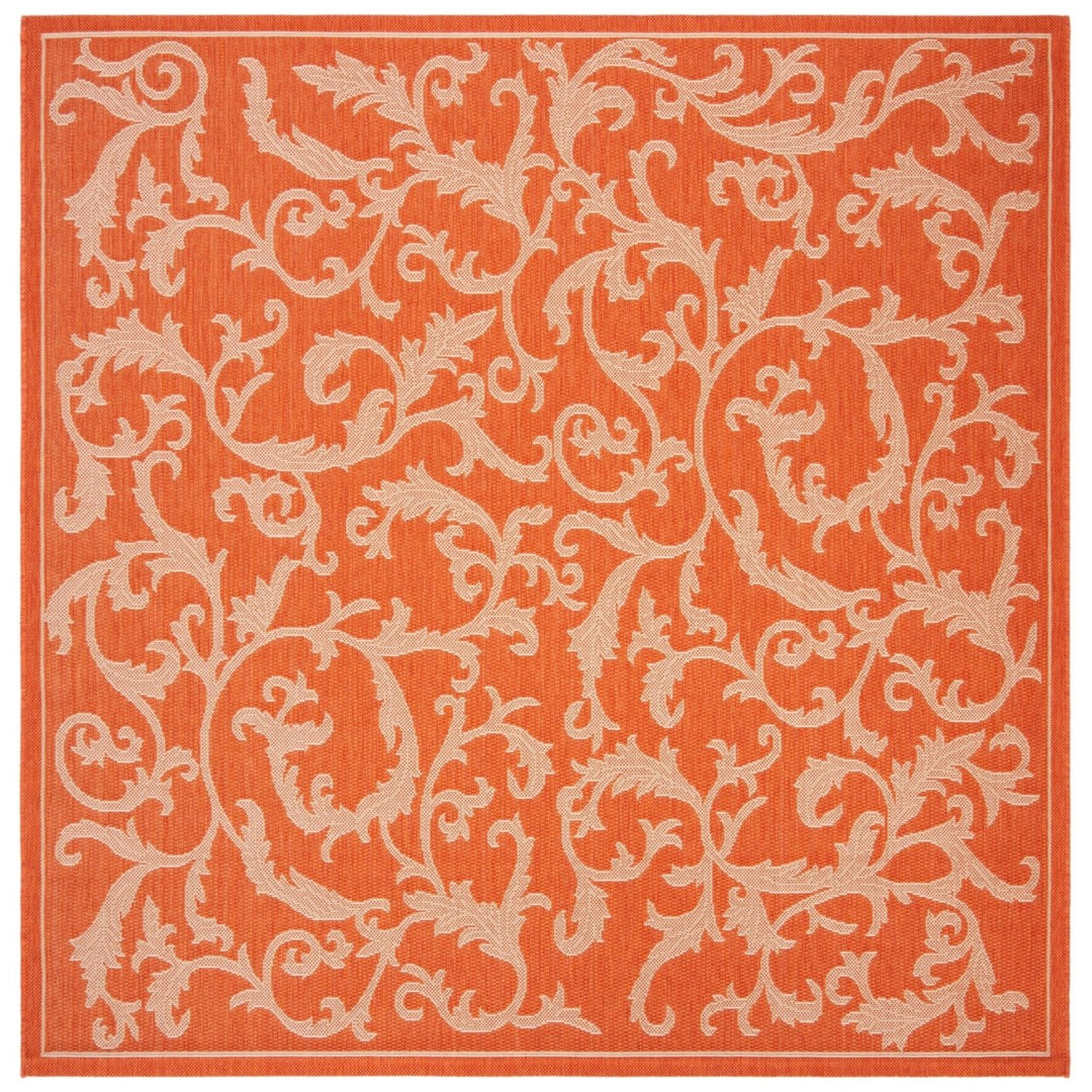 SAFAVIEH Outdoor CY2653-3202 Courtyard Terracotta / Natural Rug Image 1