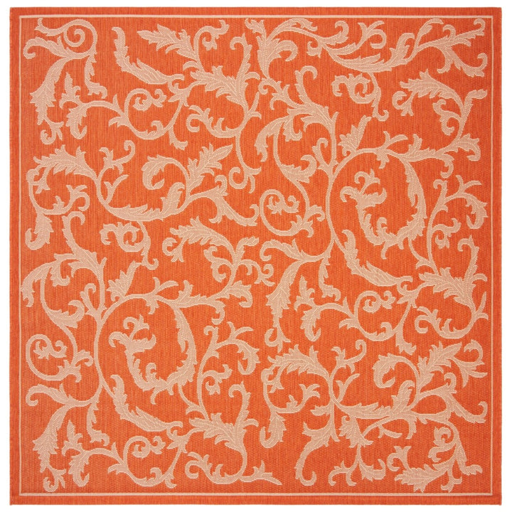 SAFAVIEH Outdoor CY2653-3202 Courtyard Terracotta / Natural Rug Image 1