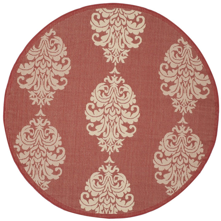 SAFAVIEH Outdoor CY2720-3707 Courtyard Red / Natural Rug Image 12