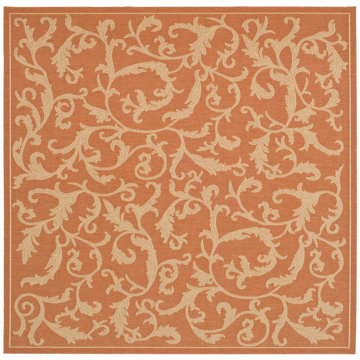 SAFAVIEH Outdoor CY2653-3202 Courtyard Terracotta / Natural Rug Image 11
