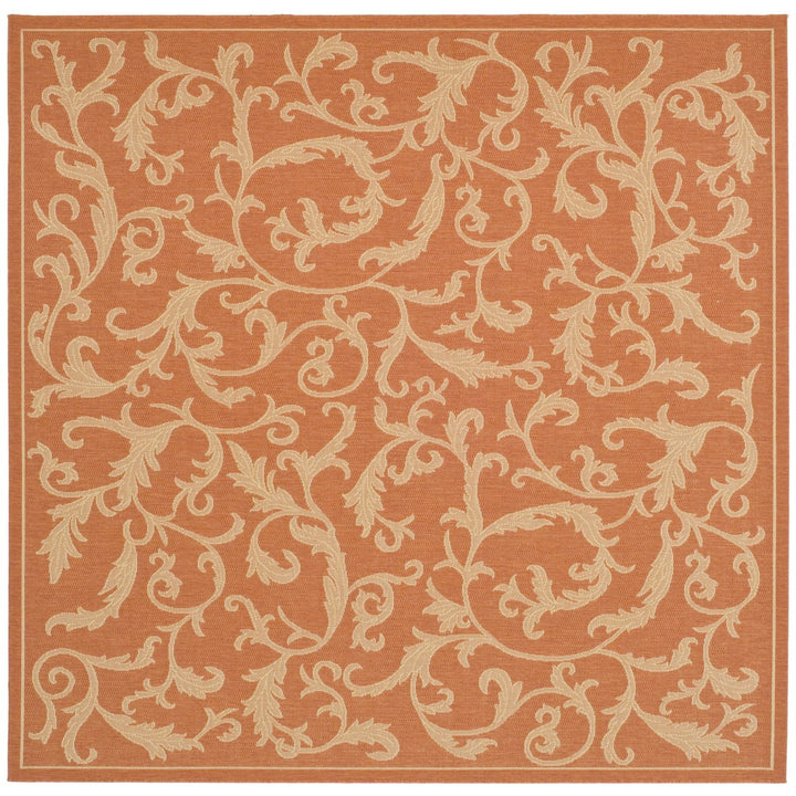 SAFAVIEH Outdoor CY2653-3202 Courtyard Terracotta / Natural Rug Image 1