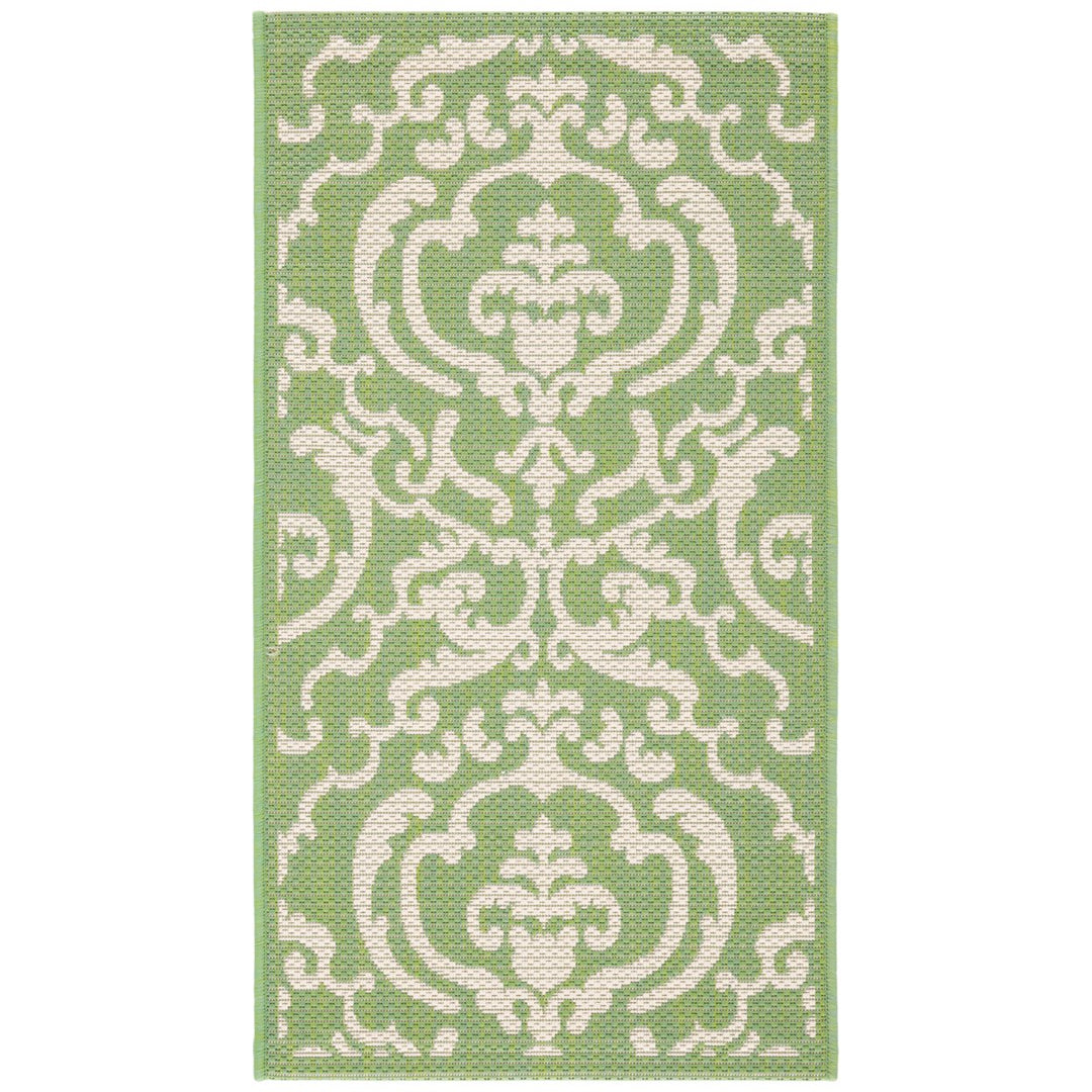 SAFAVIEH Outdoor CY2663-1E06 Courtyard Olive / Natural Rug Image 1