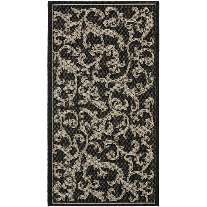 SAFAVIEH Indoor Outdoor CY2653-3908 Courtyard Black / Sand Rug Image 1