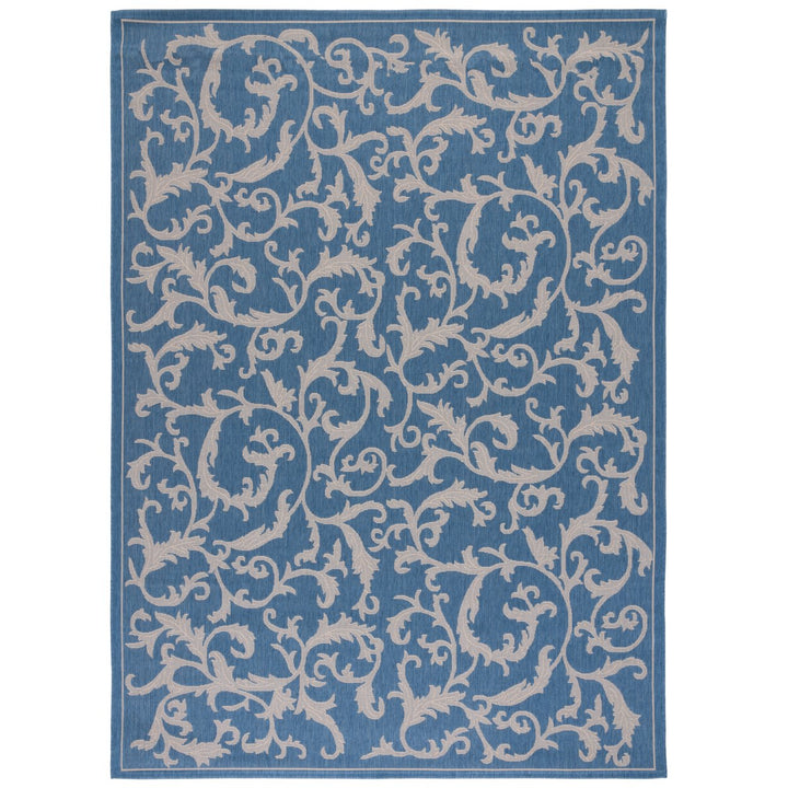 SAFAVIEH Outdoor CY2653-3103 Courtyard Blue / Natural Rug Image 4