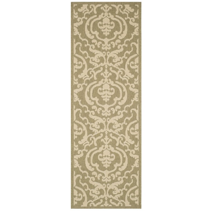 SAFAVIEH Outdoor CY2663-1E06 Courtyard Olive / Natural Rug Image 3
