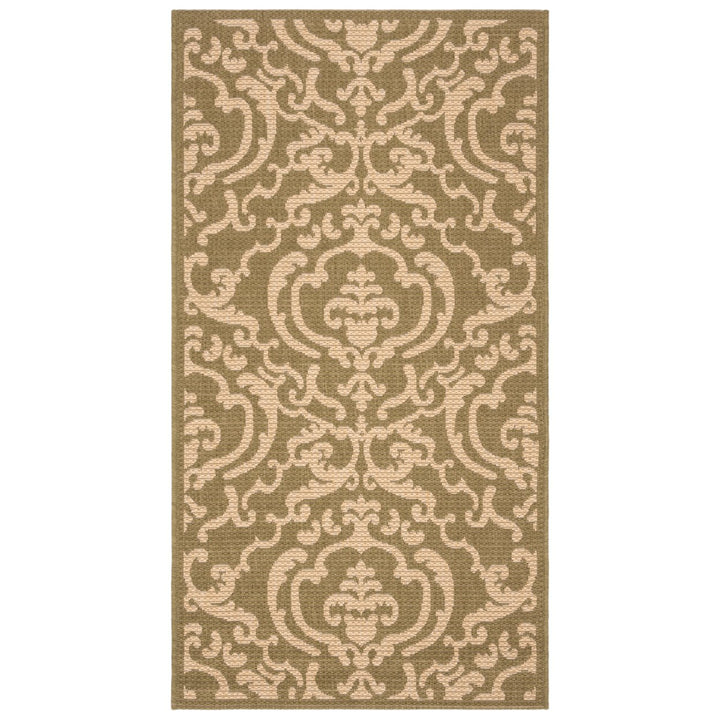 SAFAVIEH Outdoor CY2663-1E06 Courtyard Olive / Natural Rug Image 4