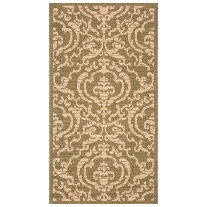 SAFAVIEH Outdoor CY2663-1E06 Courtyard Olive / Natural Rug Image 1