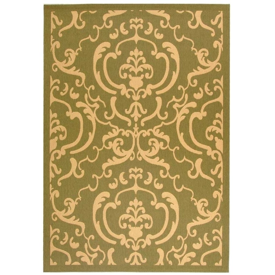 SAFAVIEH Outdoor CY2663-1E06 Courtyard Olive / Natural Rug Image 5