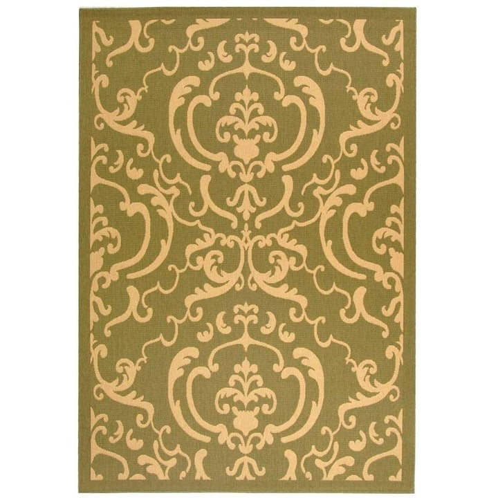 SAFAVIEH Outdoor CY2663-1E06 Courtyard Olive / Natural Rug Image 5