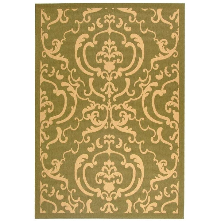 SAFAVIEH Outdoor CY2663-1E06 Courtyard Olive / Natural Rug Image 1