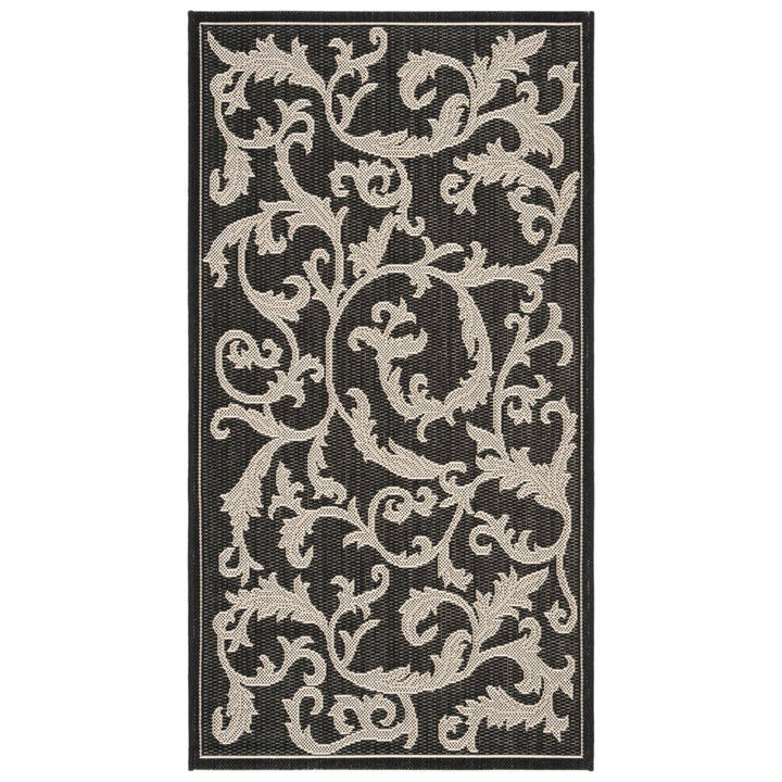 SAFAVIEH Indoor Outdoor CY2653-3908 Courtyard Black / Sand Rug Image 1