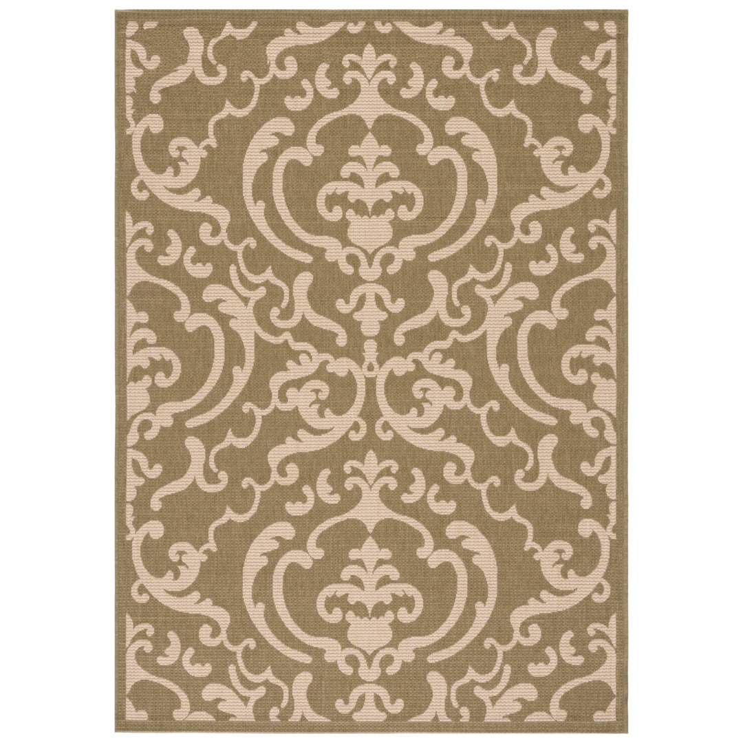 SAFAVIEH Outdoor CY2663-1E06 Courtyard Olive / Natural Rug Image 6