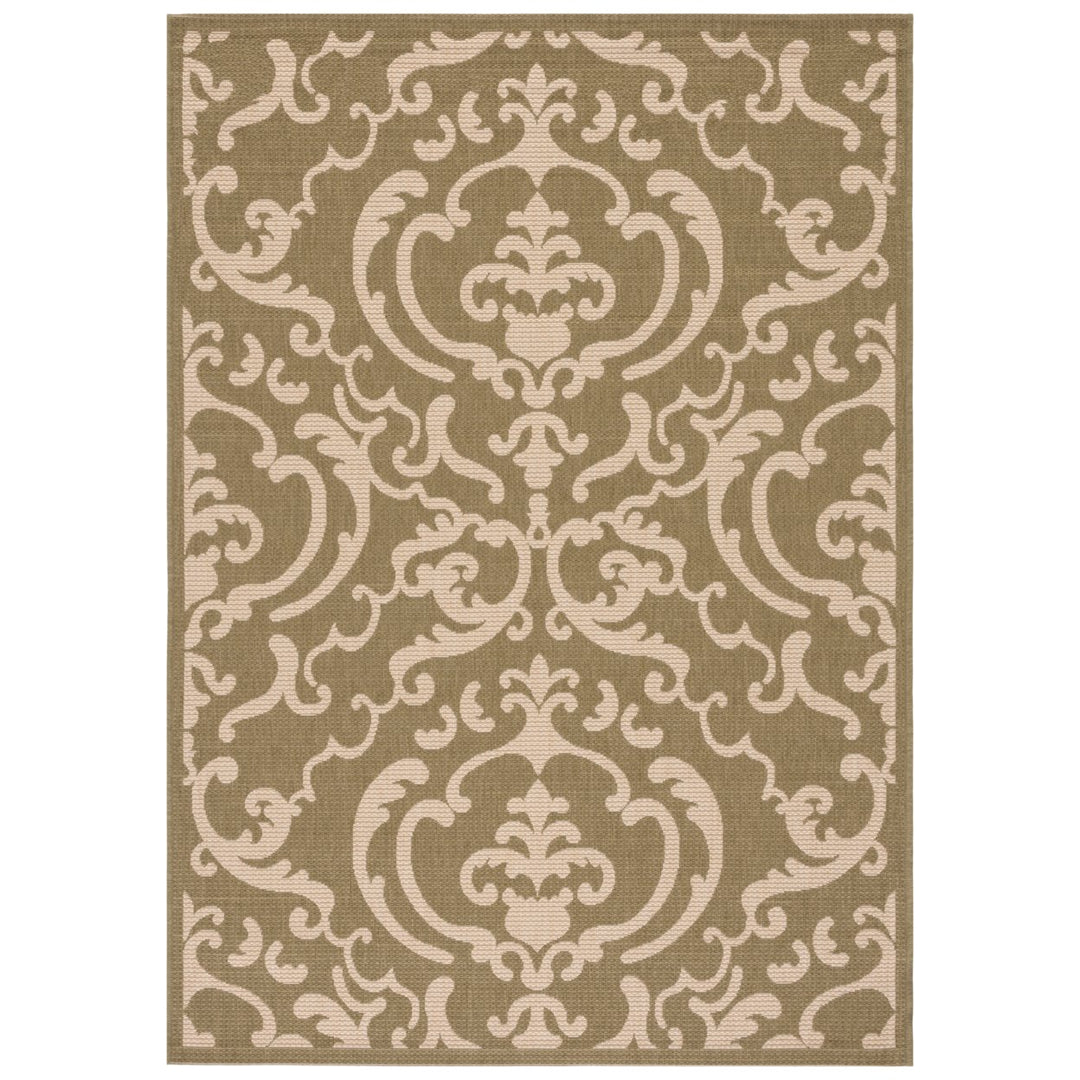 SAFAVIEH Outdoor CY2663-1E06 Courtyard Olive / Natural Rug Image 1