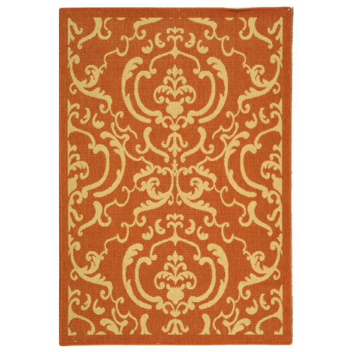 SAFAVIEH Outdoor CY2663-3202 Courtyard Terracotta / Natural Rug Image 5