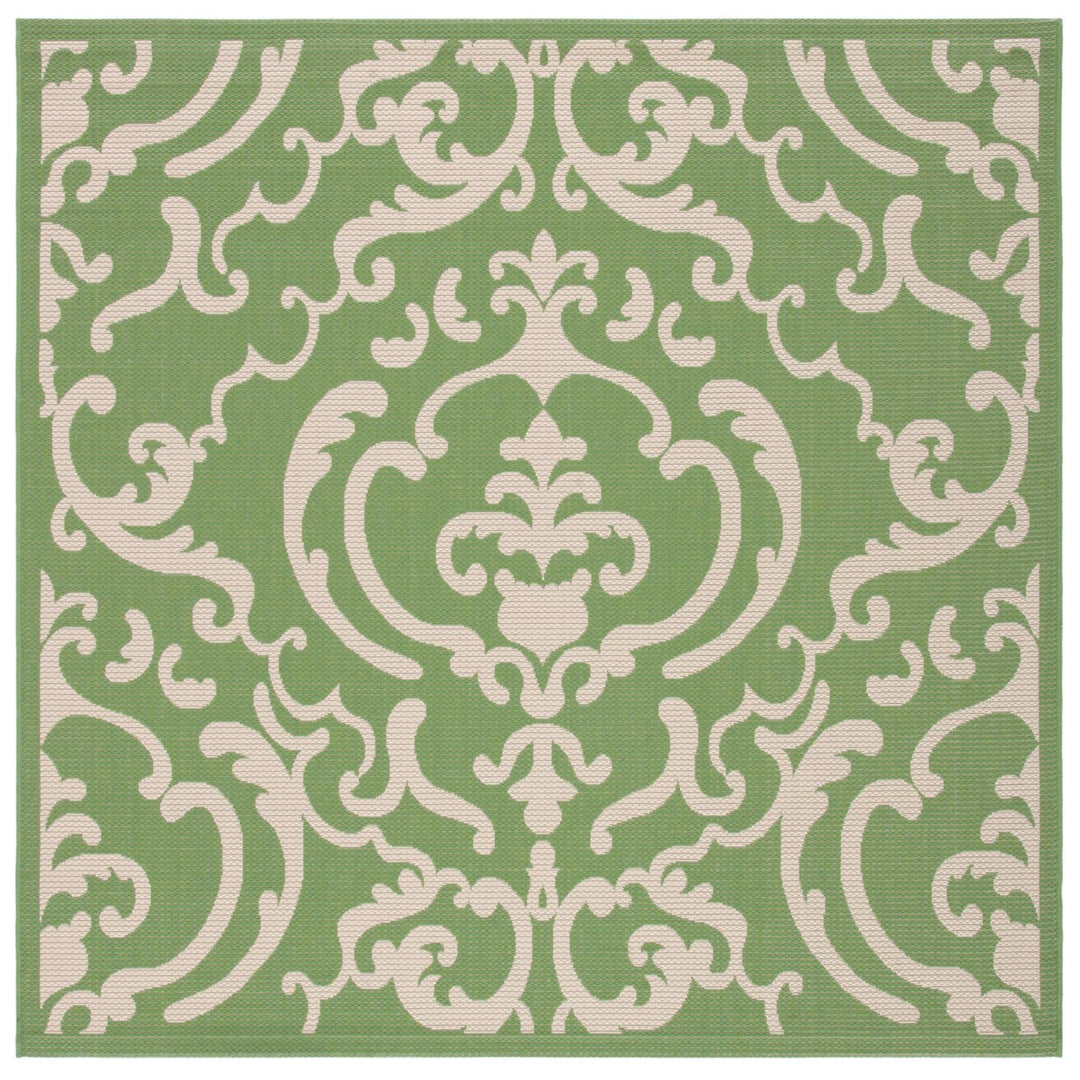 SAFAVIEH Outdoor CY2663-1E06 Courtyard Olive / Natural Rug Image 1