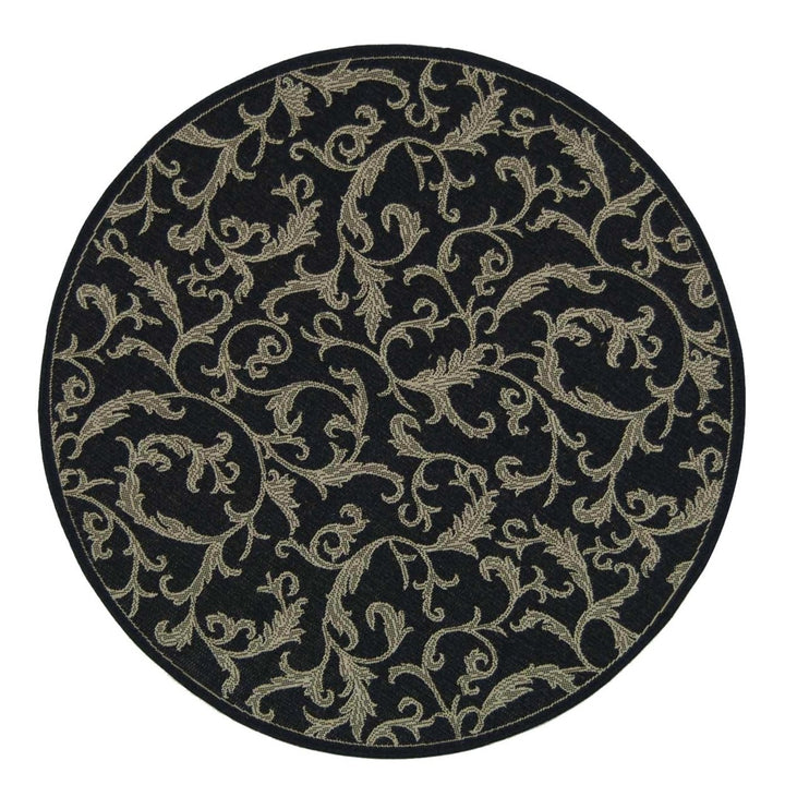 SAFAVIEH Indoor Outdoor CY2653-3908 Courtyard Black / Sand Rug Image 1