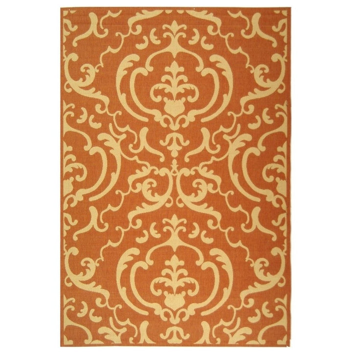 SAFAVIEH Outdoor CY2663-3202 Courtyard Terracotta / Natural Rug Image 8
