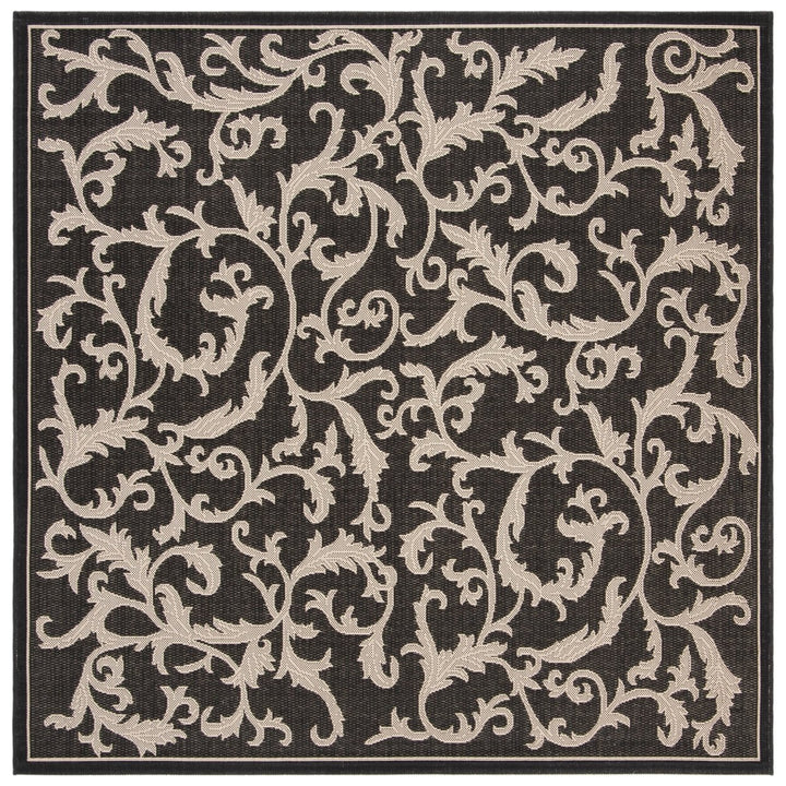 SAFAVIEH Indoor Outdoor CY2653-3908 Courtyard Black / Sand Rug Image 1